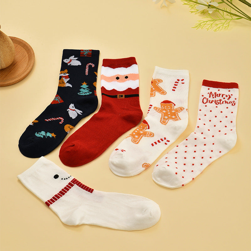 Wholesale Autumn and Winter Cartoon Christmas Elk Stockings Christmas Women's Socks