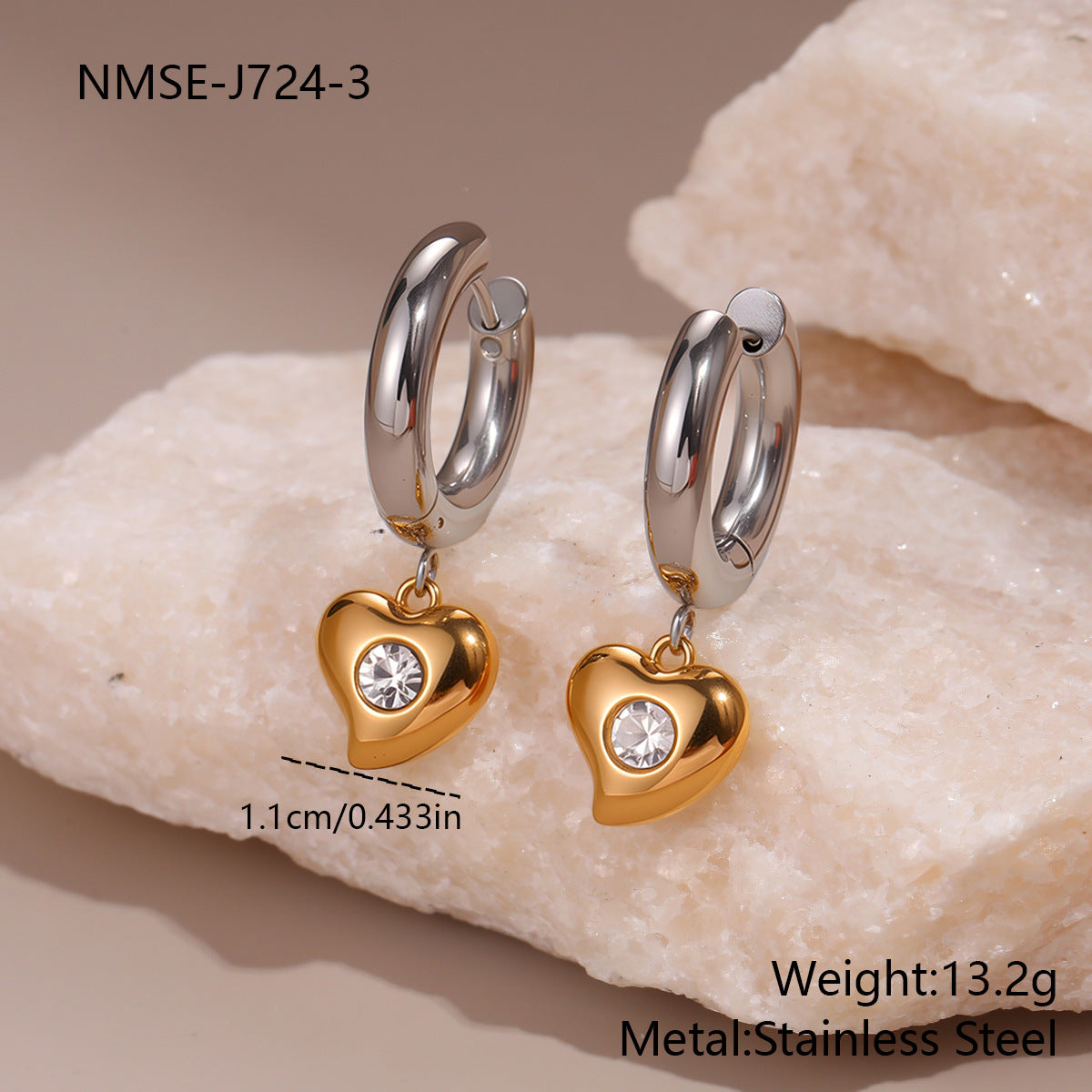 Wholesale Love studded stainless steel earrings