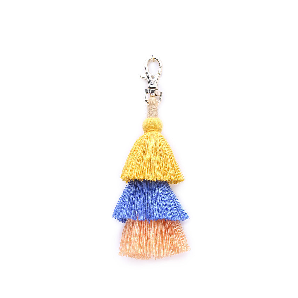 Wholesale Bohemian Tassel Pendant DIY Hand-woven Keychain