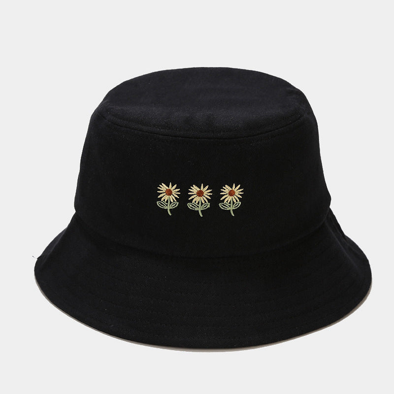 Wholesale Cotton Small Flower Embroidery Bucket Hat