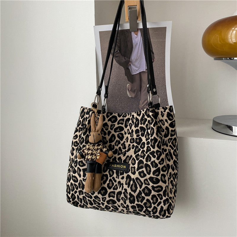 Wholesale Large Capacity Leopard Print Canvas Tote Bag