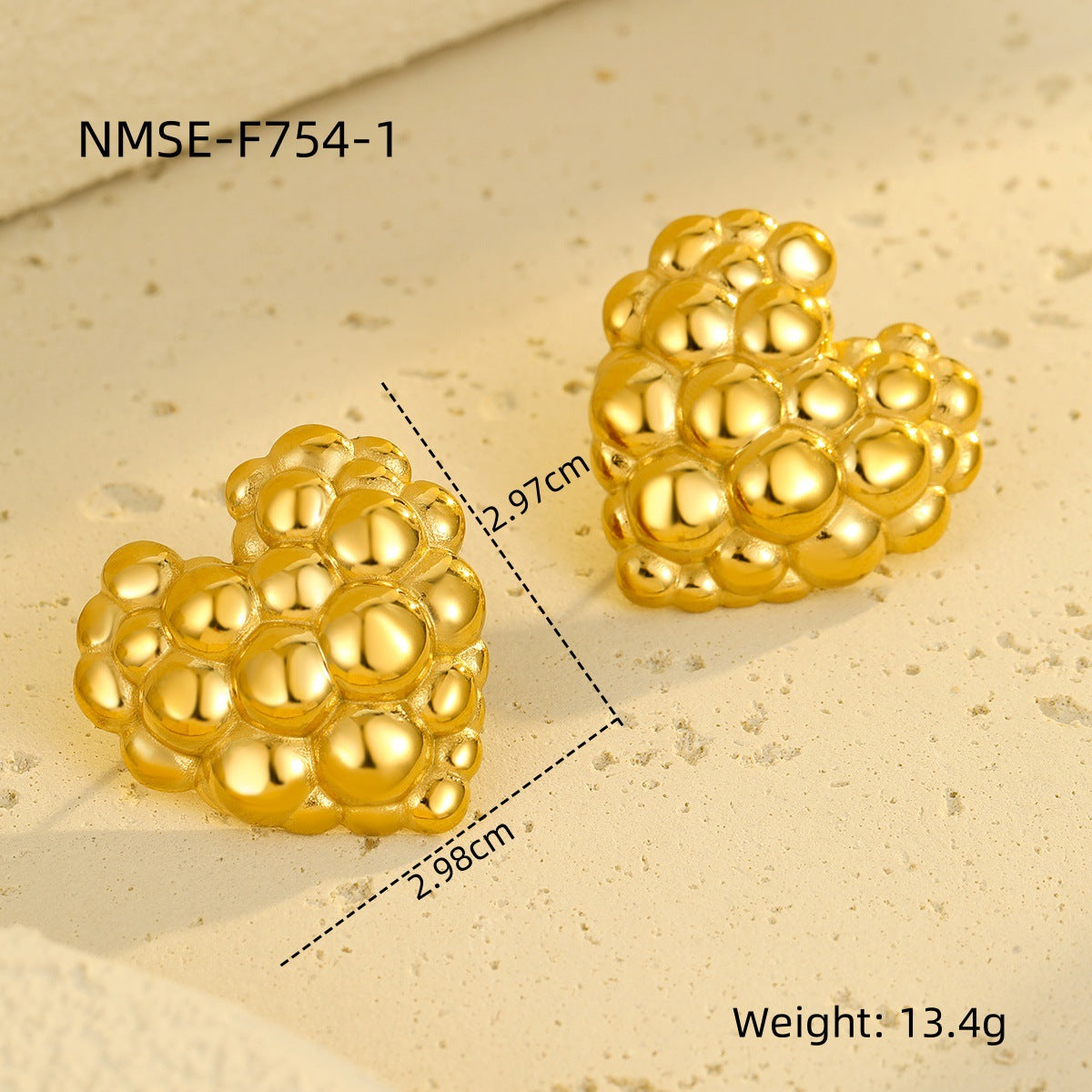 Wholesale Valentine' s Day Bubble Love Stainless Steel Earrings