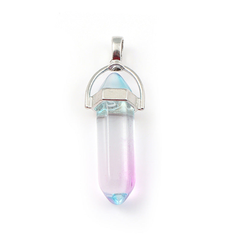 Wholesale Crystal Hexagonal Bullet Hexahedron Necklace Accessories