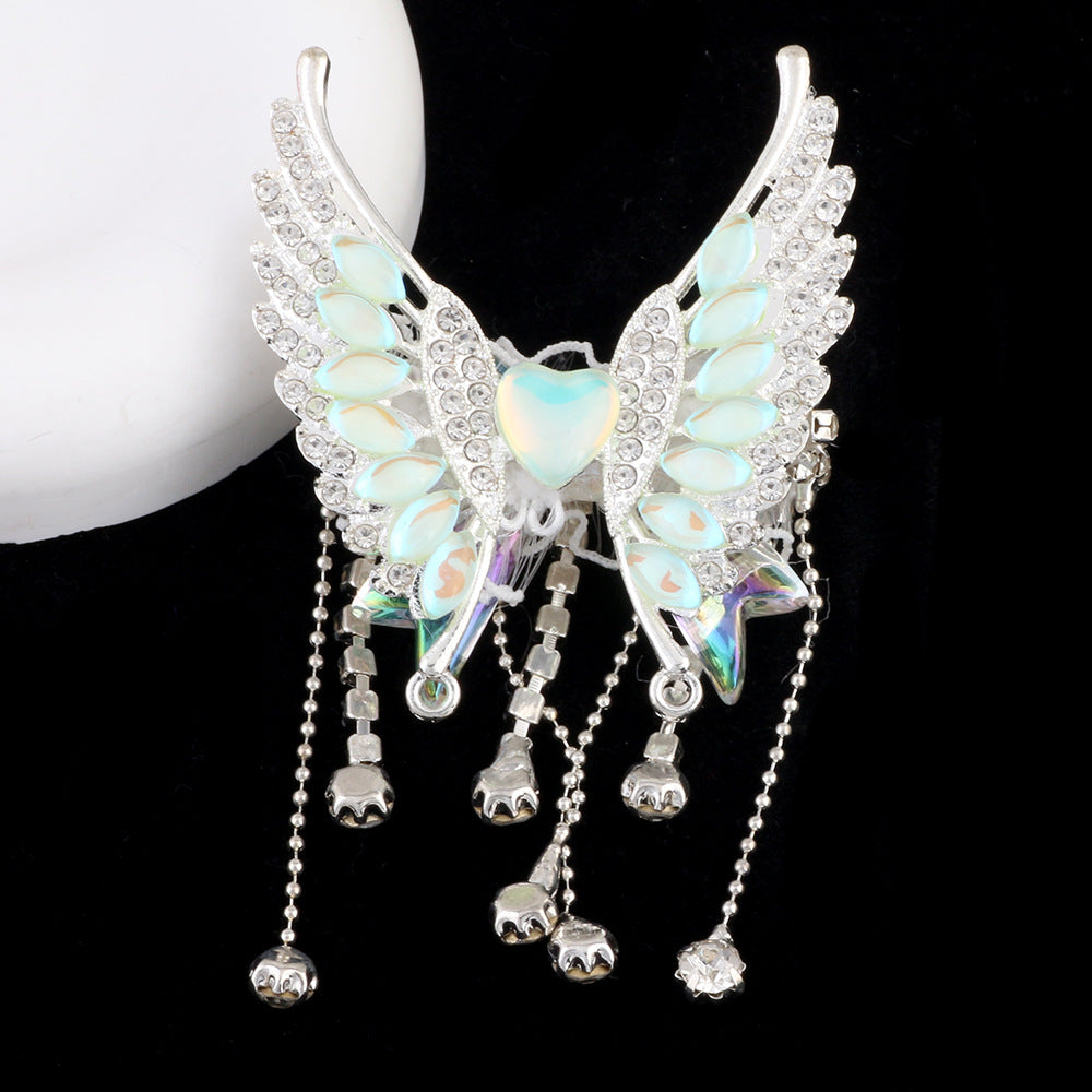 Wholesale 2pcs Heavy Industries Pearl Tassel Butterfly Diamond Ball Can Thread Straight Hole Beads DIY Beads