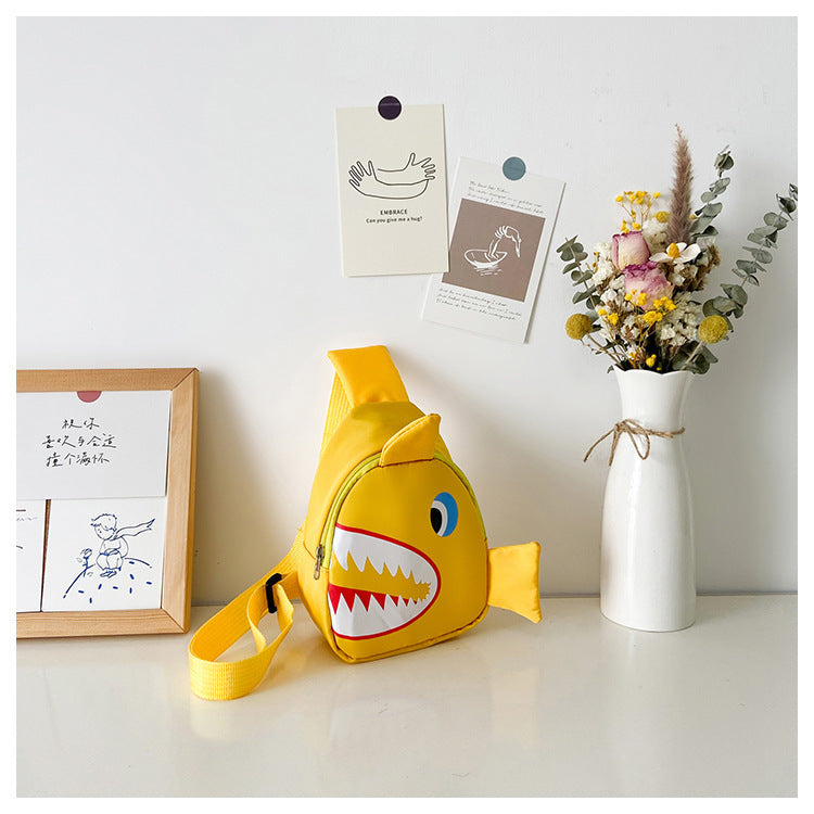 Wholesale Oxford Cloth Cartoon Shark Kids Messenger Bag