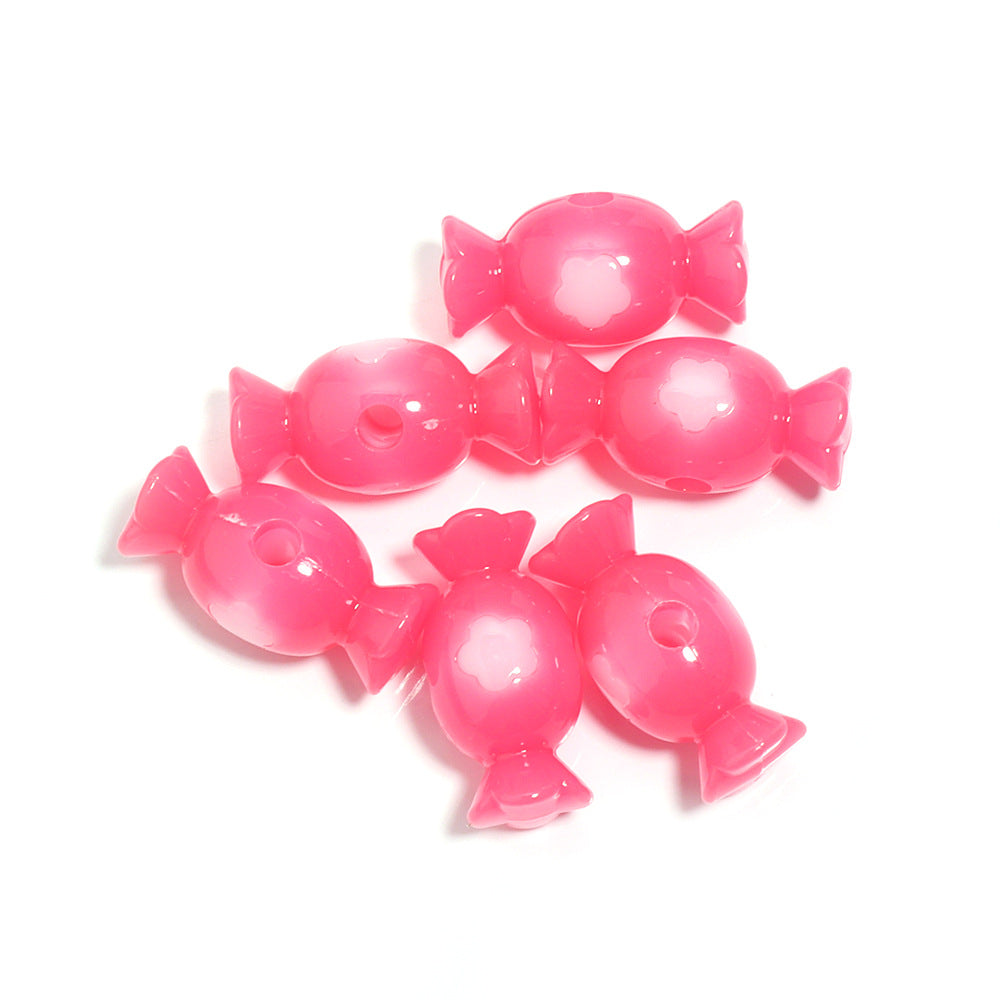 Wholesale  40pcs Jelly two-color colored candy acrylic beads