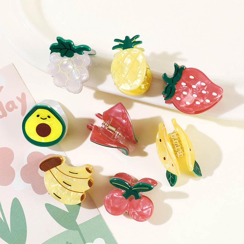 Wholesale Acrylic Fruit Design Hair Claw Clips Cute Fashion Hair Accessory For Everyday Styling