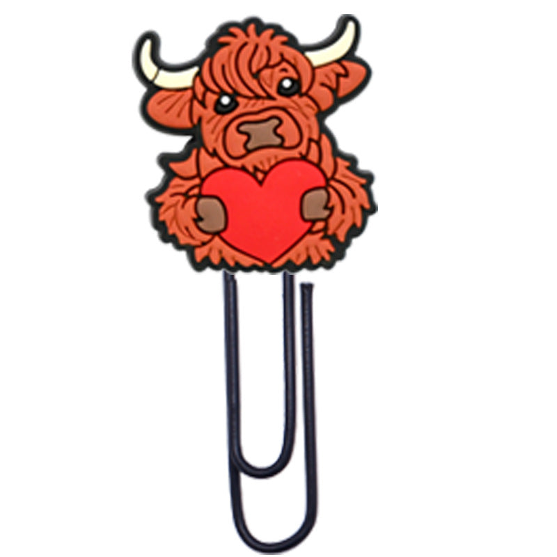 Wholesale  Random 50pcs/pack   Highland Cattle Yak Paper Clip Bookmark