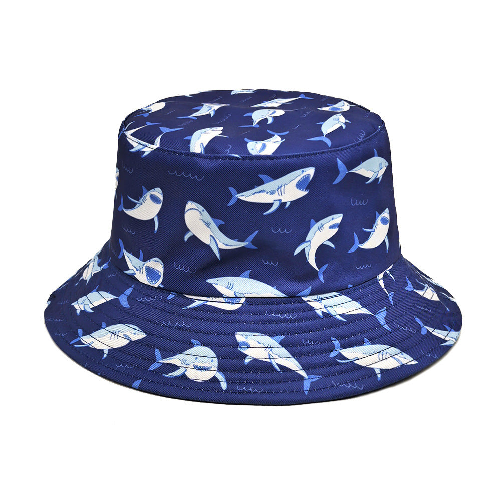 Wholesale New style underwater animal shark pattern print bucket hat