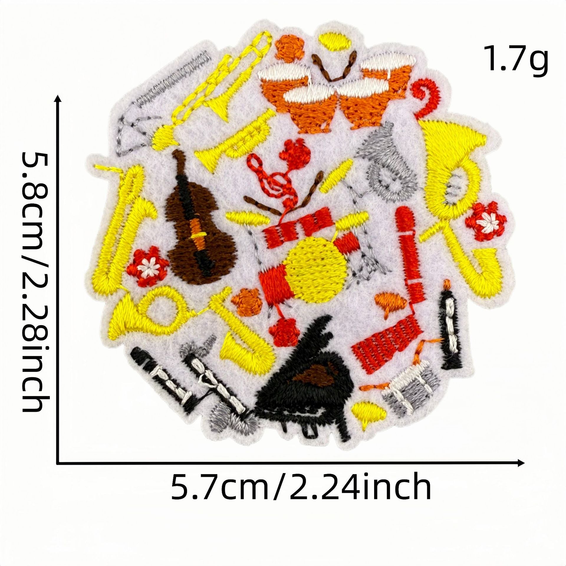 Wholesale Cartoon Music Note Embroidered Patches Iron On Clothing Accessory Trendy Decorative Gift And Boutique Resale