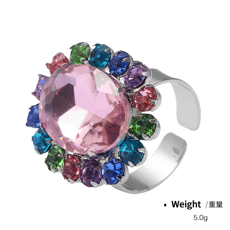 Wholesale Summer Female Colorful Shaped Fashion Glass Diamond Earrings