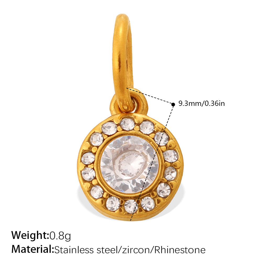 Wholesale Stainless Steel Zircon Sunflower Teardrop Pendant