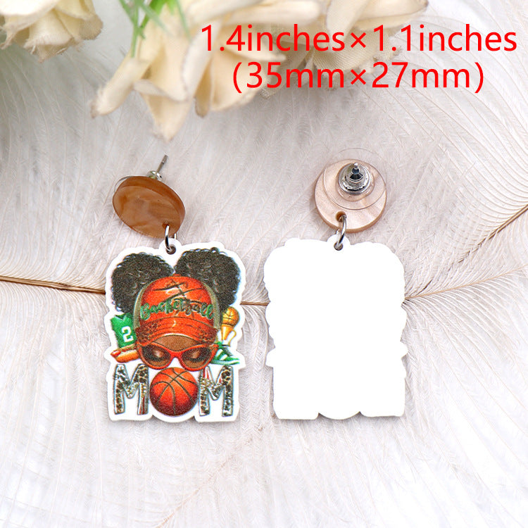 Wholesale Mother's Day Acrylic Black Mama Earrings