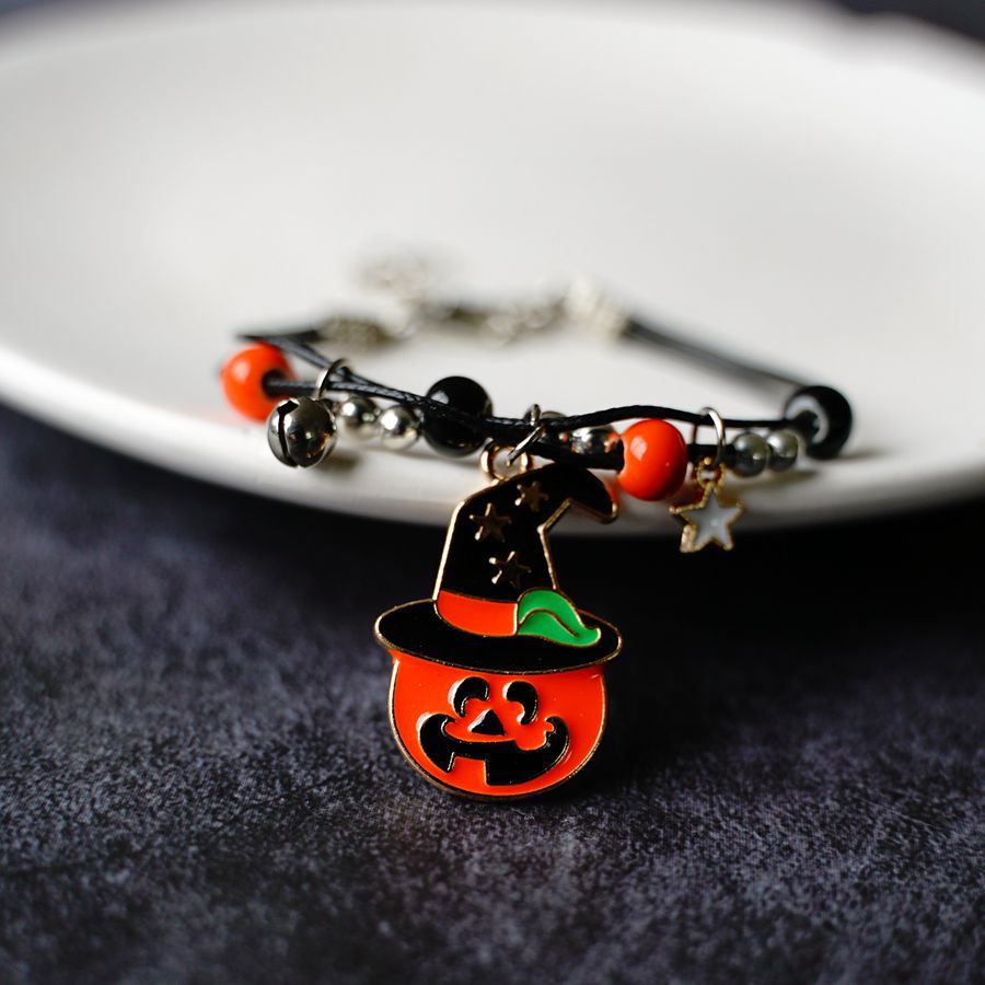 Wholesale Halloween Pumpkin Ghost Festival Orange Bracelet