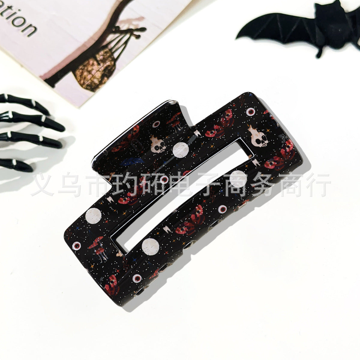 Wholesale  Skull Bat Ghost Square Grab Clip