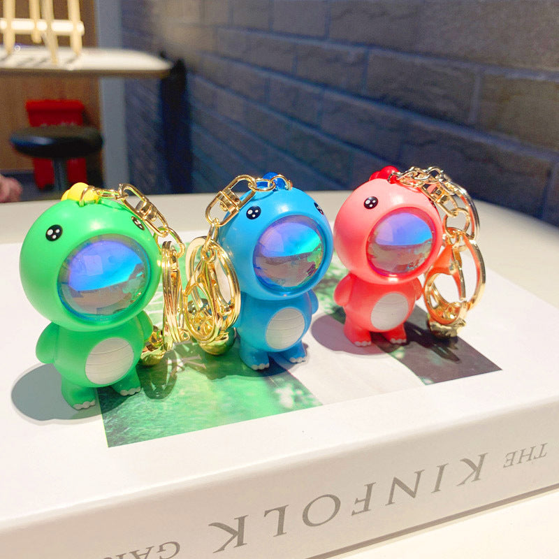 Wholesale Silicone Sunset Light Dinosaur Keychains