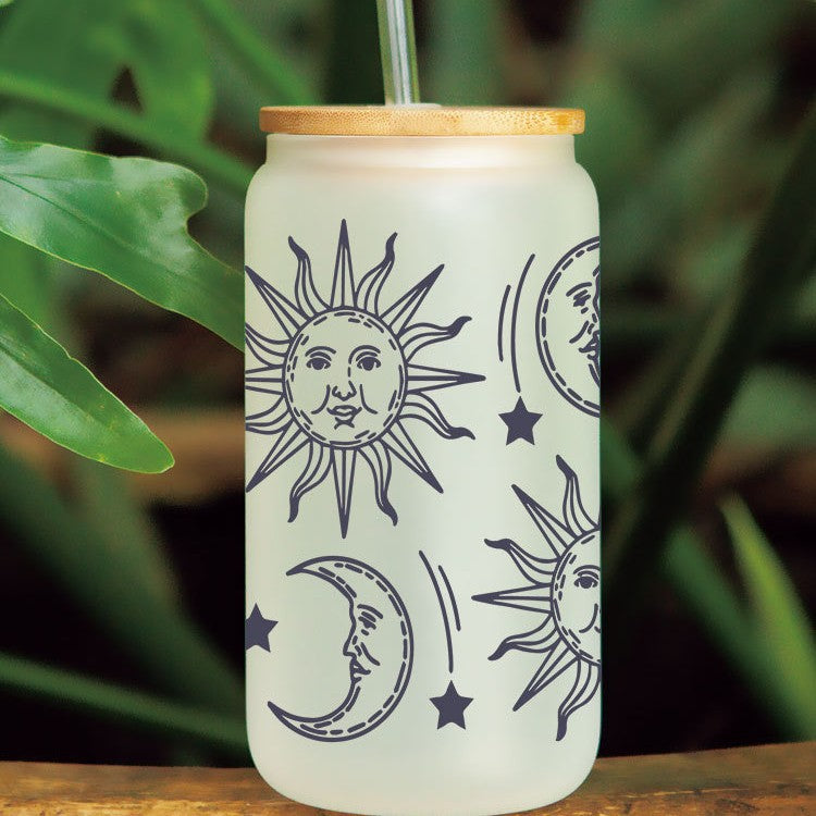 Wholesale Sun Moon Star Rainbow 16oz Cup UV DTF Wraps