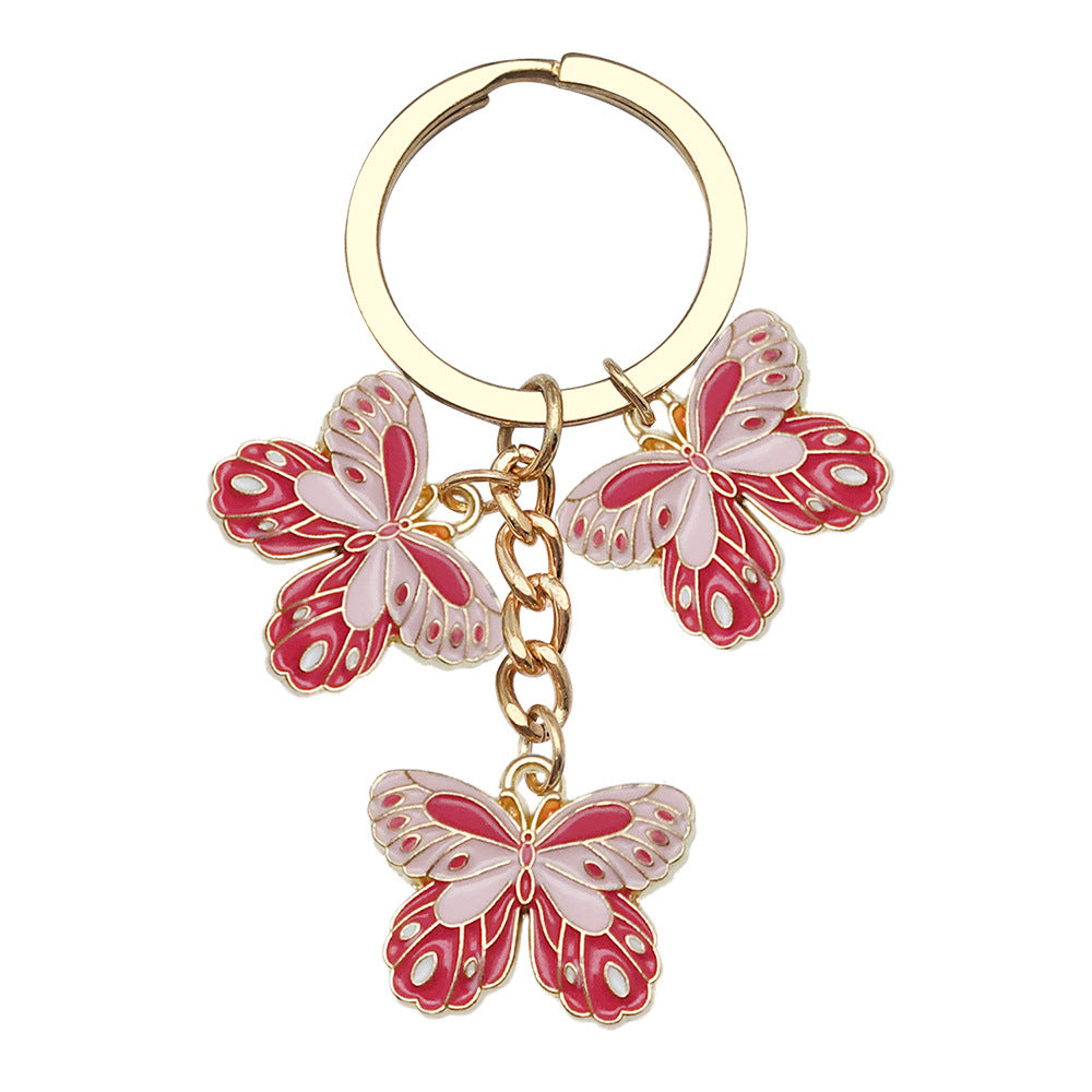 Wholesale Colorful butterfly metal keychain