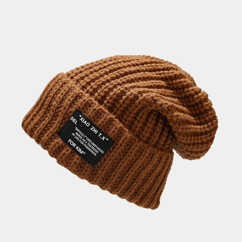 Wholesale Autumn and Winter Letter Patch Knitted Acrylic Beanie