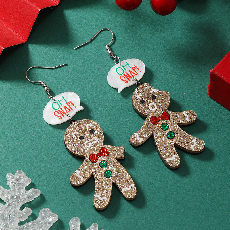 Wholesale Exaggerated Christmas acrylic earrings