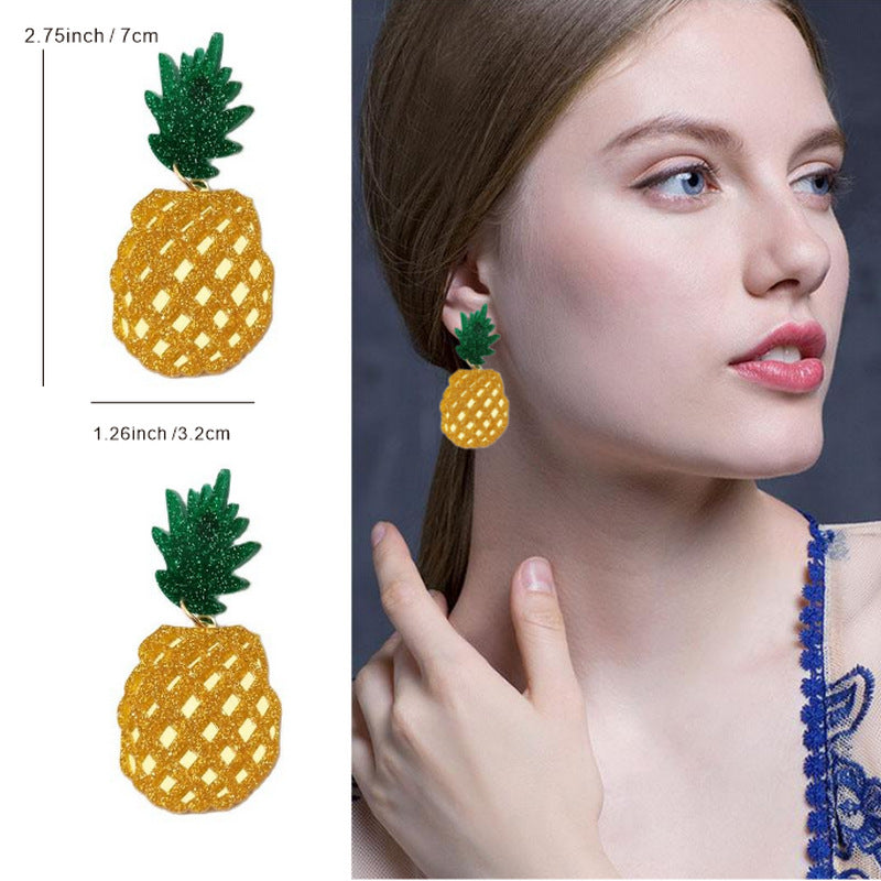 Wholesale Acrylic fruit vegetable Dragon Fruit  earrings