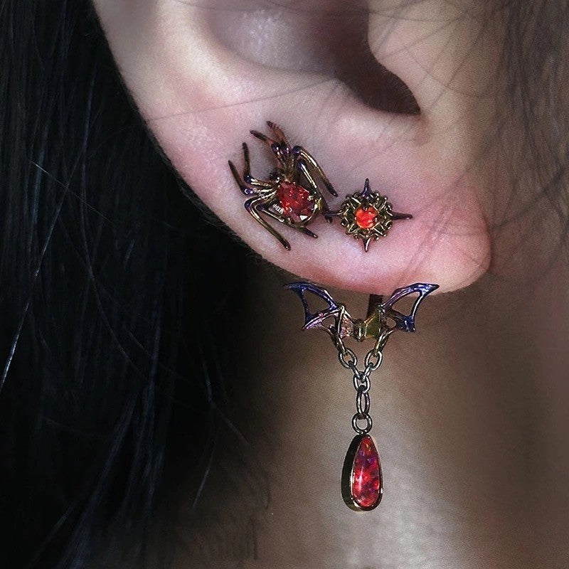 Wholesale Gothic Bat  Earrings For Women Zinc Alloy Retro Design Party Wear Jewelry Accessory Boutique Resale Gift