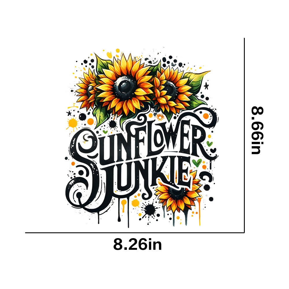 Wholesale 10pcs/pack Sunflower T-shirt heat transfer hot stamping