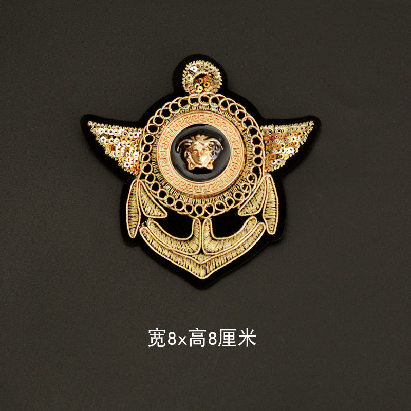 Wholesale Embroidered Metal Crown Badge Patch Pinless Clothing Accessory For Chic Everyday Wear