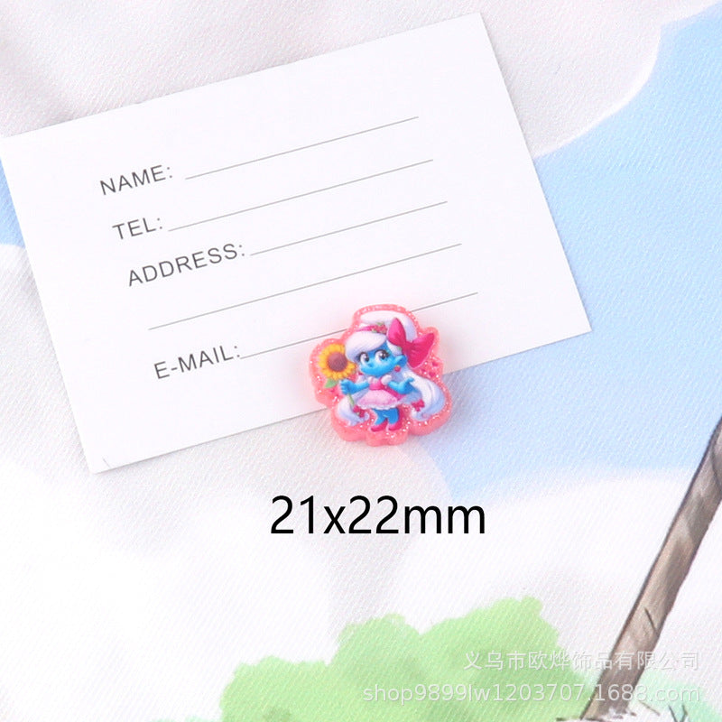 Wholesale 10pcs glitter cartoon straight-hole DIY acrylic beads OLY Exclusive