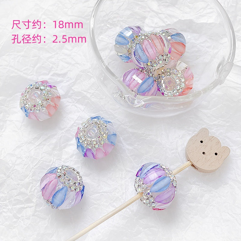 Wholesale 2pcs Alloy Diamond Hairpin Love Beads