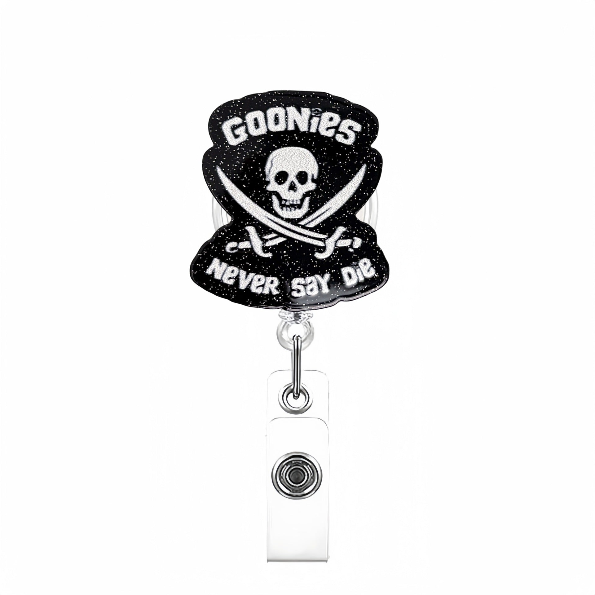 Wholesale Blackened Skeleton Medical Easy Pull Buckle  Badge Reels