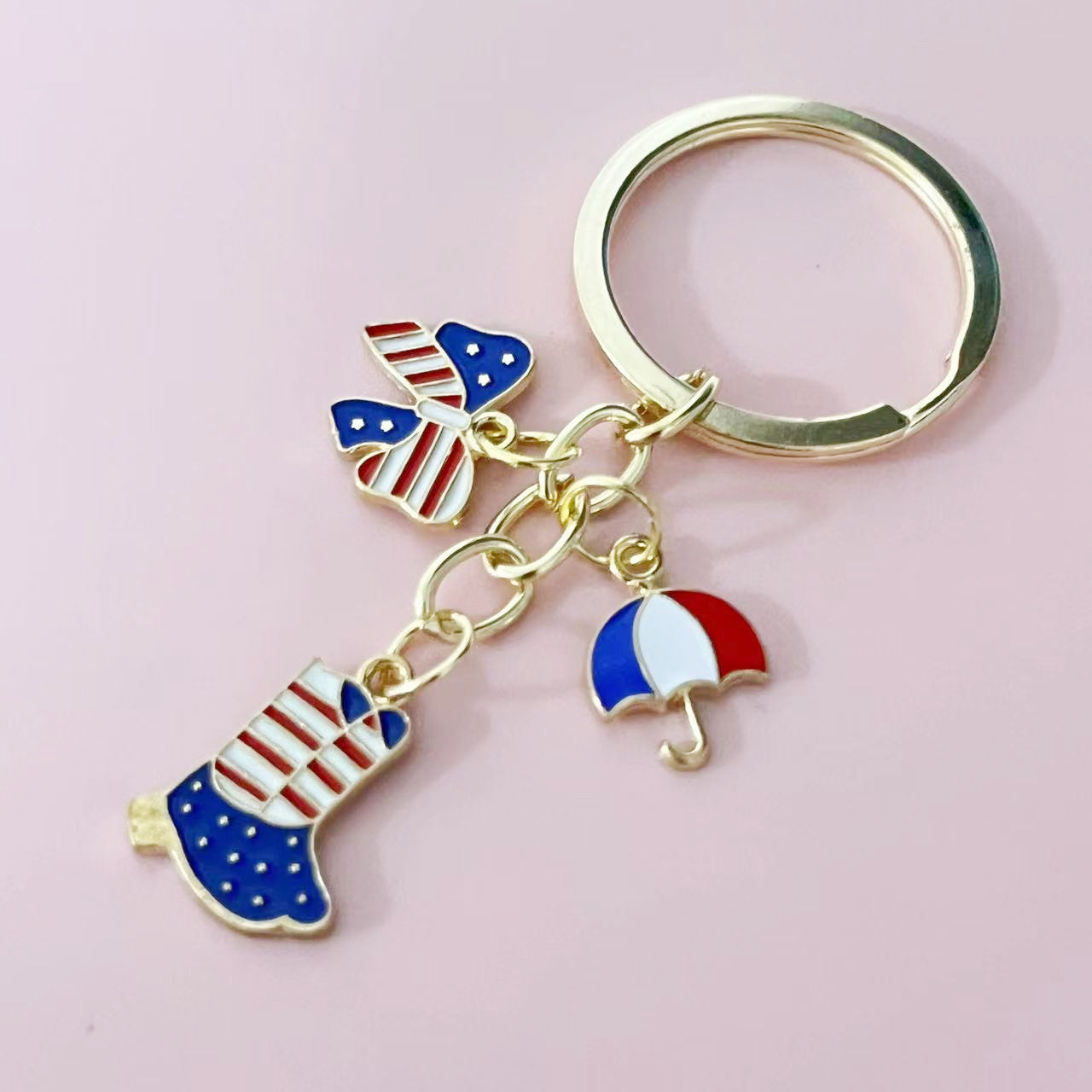 Wholesale Metal Independence Day Keychains