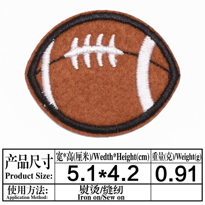Wholesale adhesive embroidered cloth stickers basketball  DIY Patches