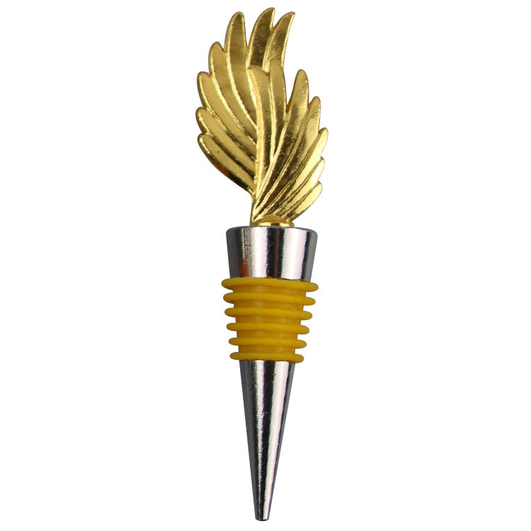 Wholesale DIY Gold Feather Zinc Alloy Red Wine Wine Stopper