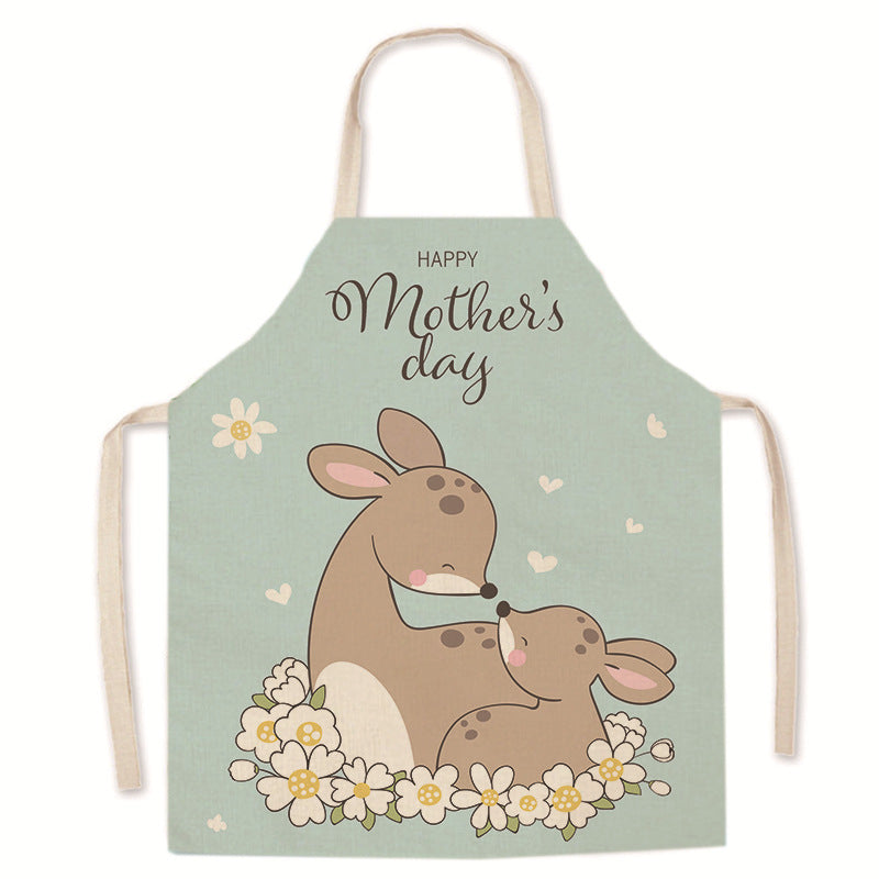 Wholesale Mother's Day Printed Apron Anti-Stain Linen Apron Home