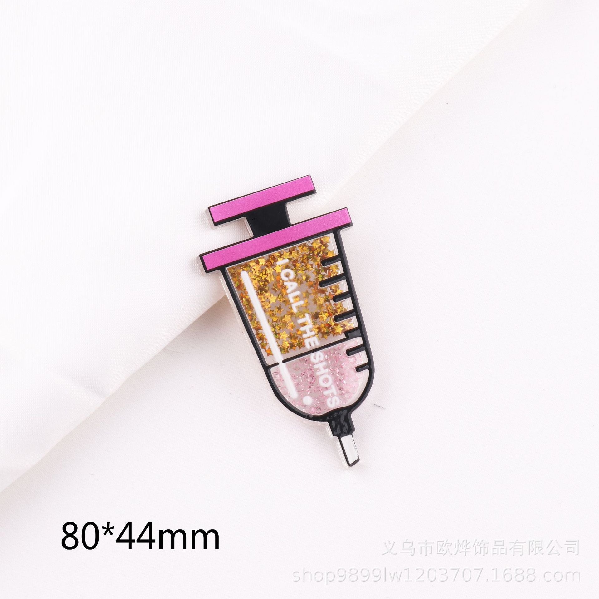 Wholesale 10PCS FlatBack Medical Clothes Quicksand Acrylic Bag Pin Patch DIY Accessories