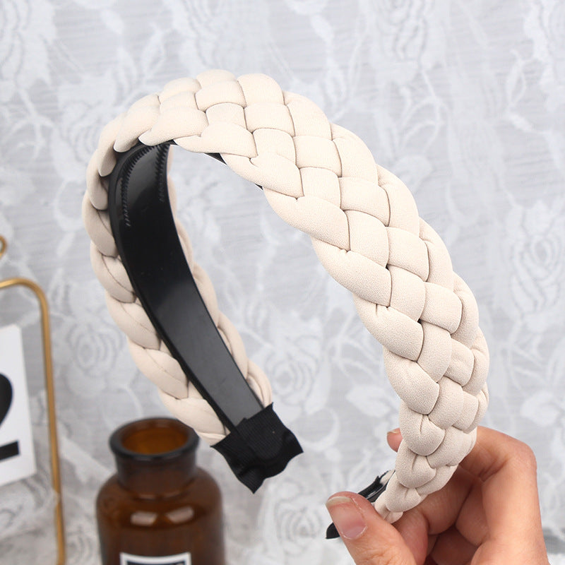 Wholesale Twist Braid Wide-brimmed Hairband Solid Color Headband