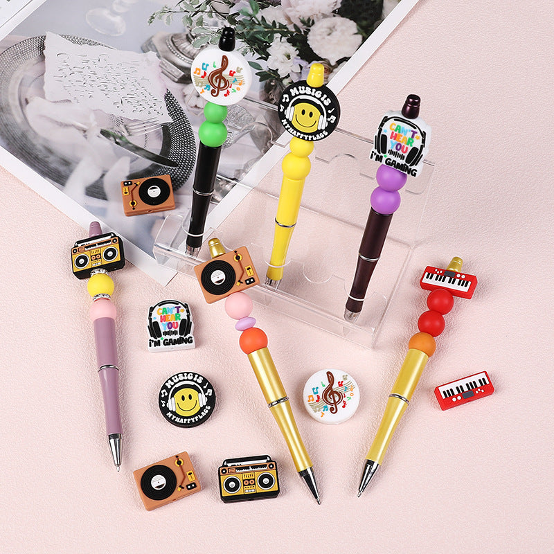 20pcs/pack Music Series Silicone Beads Loose Beads DIY Jewelry