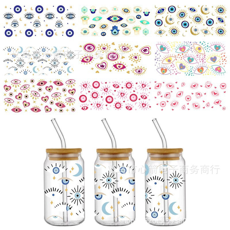 Wholesale 5pcs Devil' s Eye 16oz Cup UV DTF Wraps