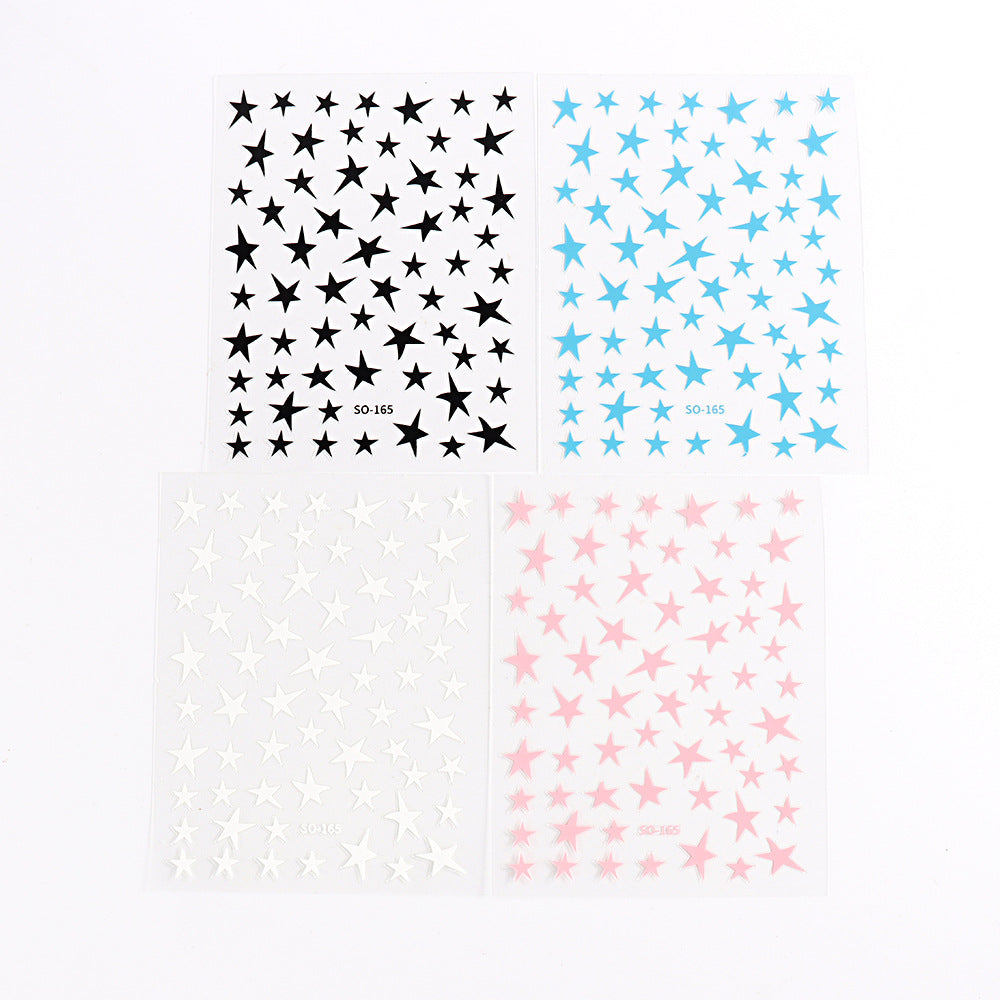 Wholesale 3pcs Nail Art Stickers Laser Purple Glitter Silver Starry Nail Art Stickers