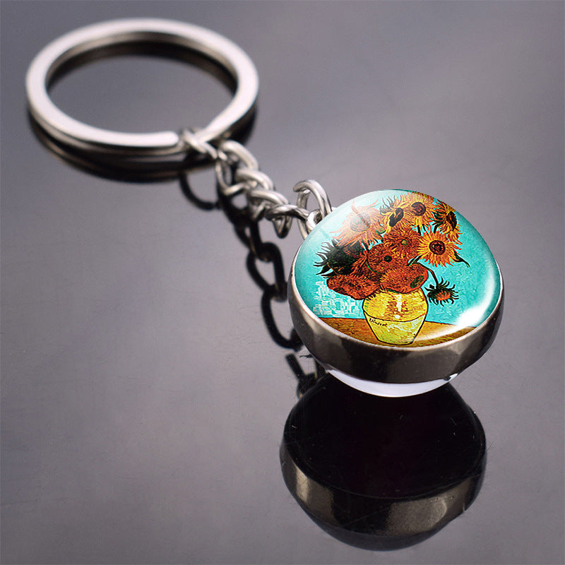 Wholesale Van Gogh Starry Sky Metal Keychains