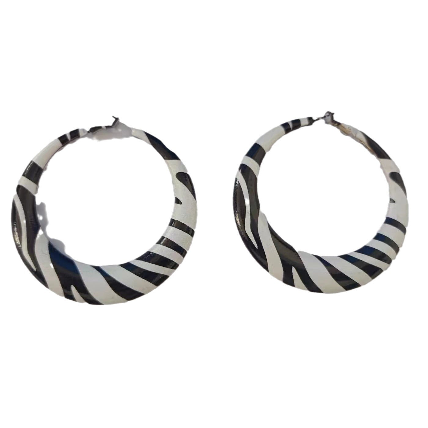 Wholesale Leopard Cow Print Geometric Circle Earrings Alloy Electroplated Retro Jewelry Accessory