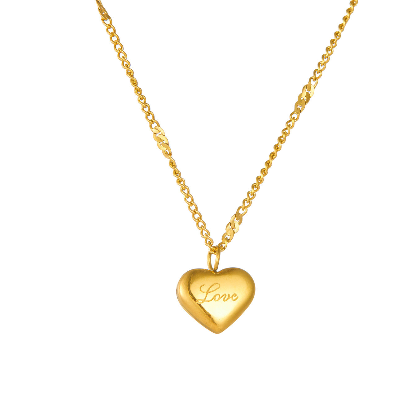 Wholesale  love necklace stainless steel  heart pendant clavicle neck chain