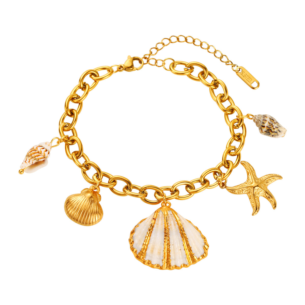 Wholesale marine element titanium steel bracelet inlaid pearl non-fading bracelet