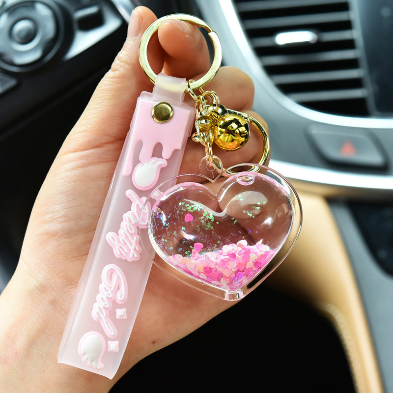 Wholesale Quicksand Love Acrylic Keychain
