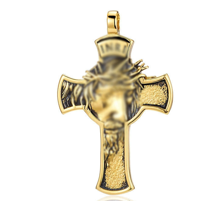 Wholesale Titanium Steel Retro Cross Pendant Necklace