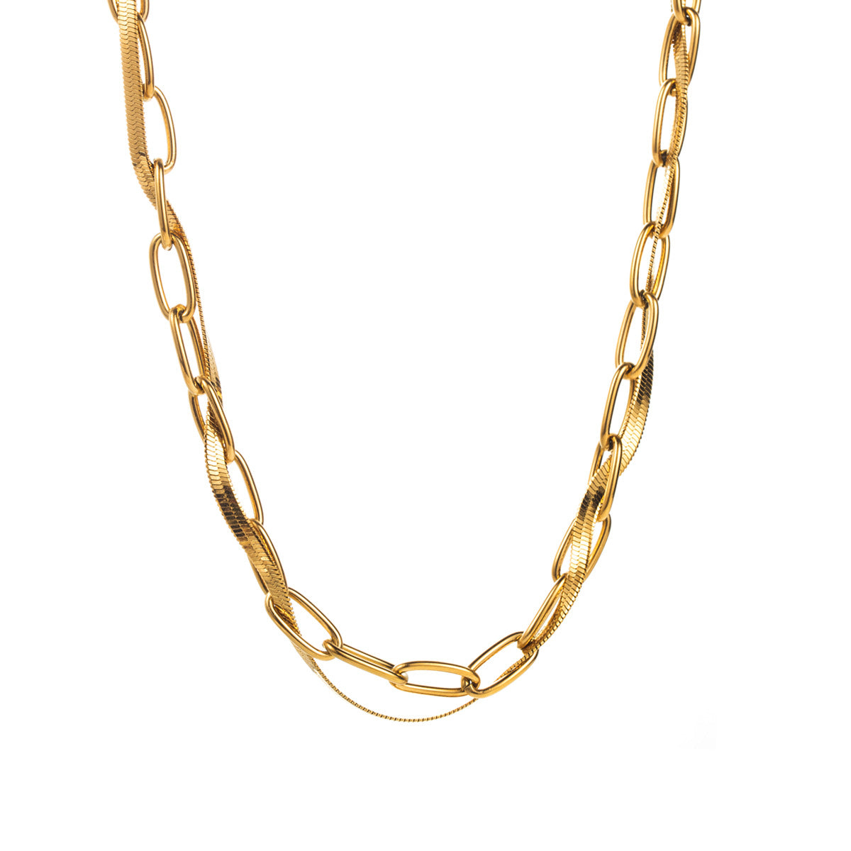 Wholesale Stainless Steel Vintage Square Plate Double Layer Necklace