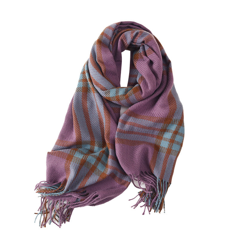 Wholesale Imitation Cashmere Fringed Plaid Scarves