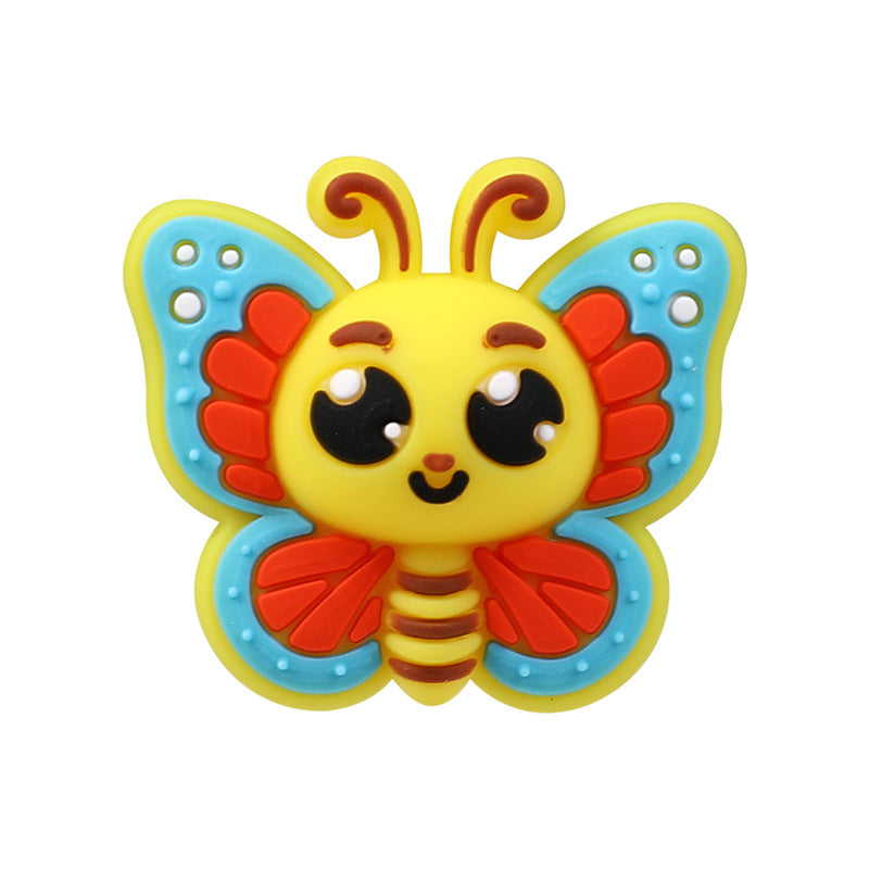 Wholesale 20pcs    Cartoon Bee Silicone Beads  3D Focal Beads