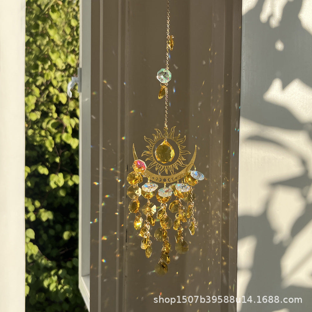 Wholesale Devil' s Eye Sun Moon Crystal Wind Chime